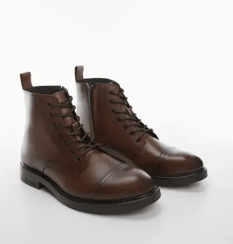 Borcegos Cuero con Cordones — Zapatos Hombre de Trendy Store